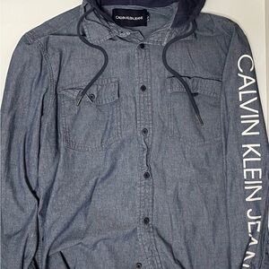 Calvin Klein Jeans Gray Denim Hoodie